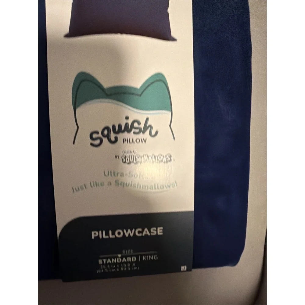 SquishPillow by Original Squishmallows Ultra Soft Standard Pillowcase - Navy